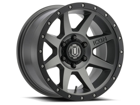 ICON 1817858347TT Rebound 17x8.5 6x5.5 0mm Offset 4.75in BS 106.1mm Bore Titanium Wheel