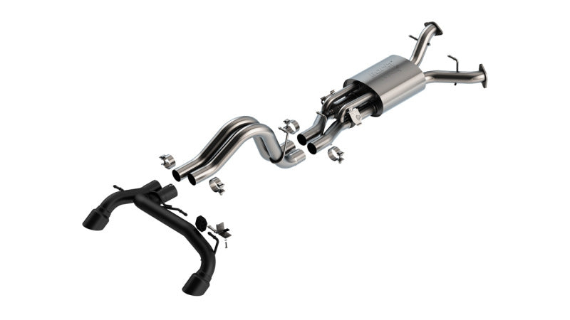 Borla 140934CB 22-24 Ford Bronco Raptor V6 Turbo AT 2WD / 4WD ATAK Catback Exhaust w/ 4in Black Coated Tips