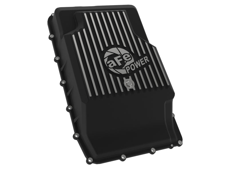 aFe 46-71330B 17-24 Ford F-150 10R60/10R80 Pro Series Rear Transmission Pan Black w/ Machined Fins