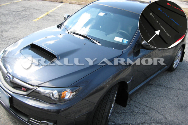 Rally Armor MF15-UR-BLK/SIL 08-11 Subaru STI (Hatch Only) / 11-14 WRX (Hatch Only) Black UR Mud Flap w/Silver Logo