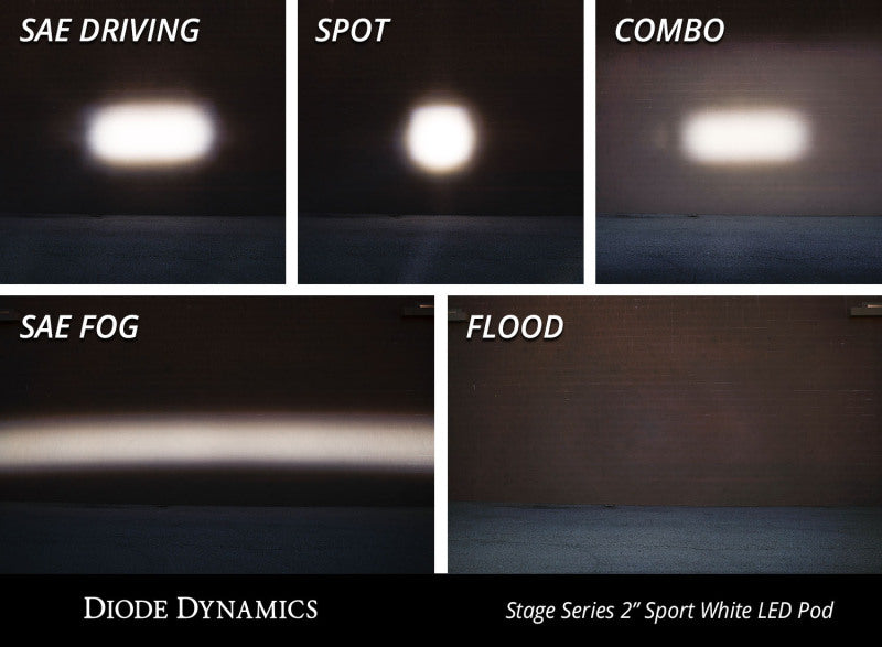 Diode Dynamics DD6388P Stage Series 2 In LED Pod Sport - White Combo Standard ABL (Pair)
