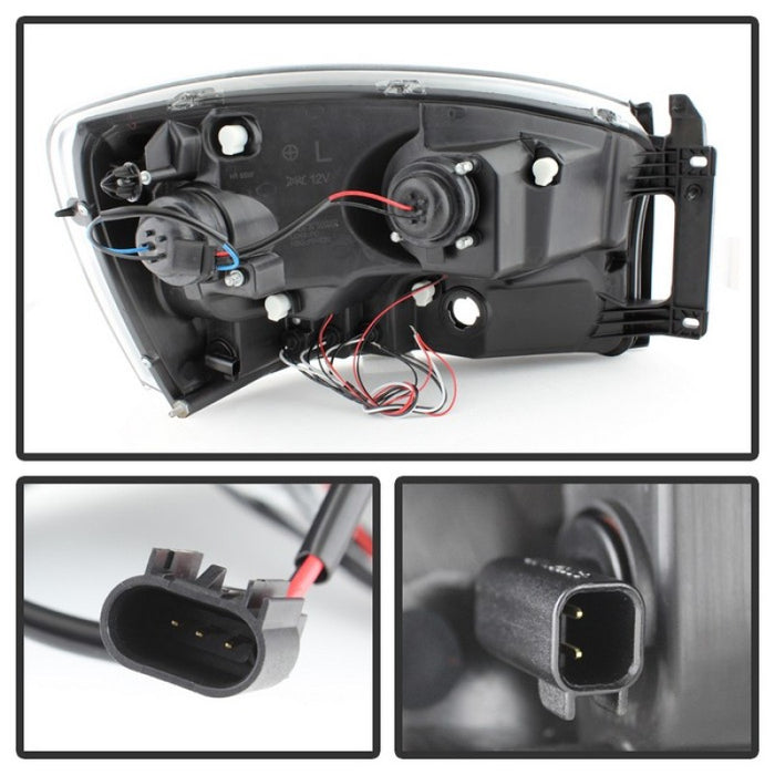SPYDER 5010018 Spyder Dodge RAM 1500 06-08/RAM 2500 06-09 Projector Headlights LED Halo LED Chrm PRO-YD-DR06-HL-C