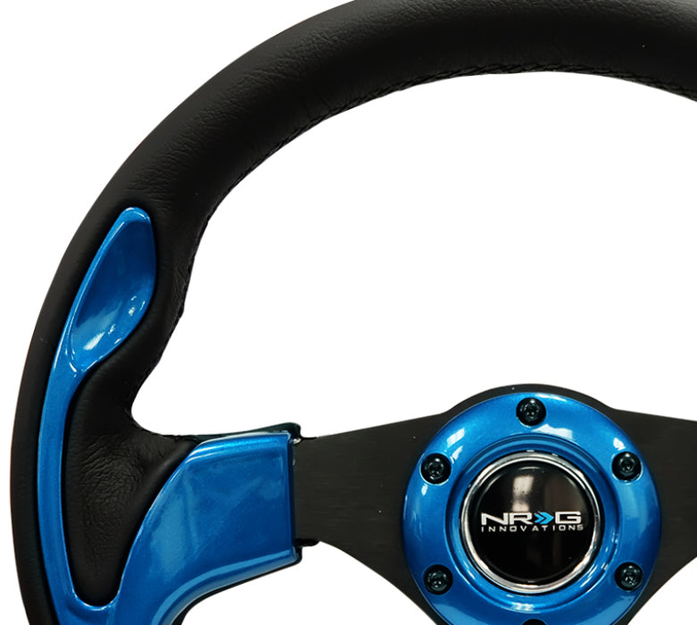 NRG RST-001BL Reinforced Steering Wheel (320mm) Blk w/Blue Trim