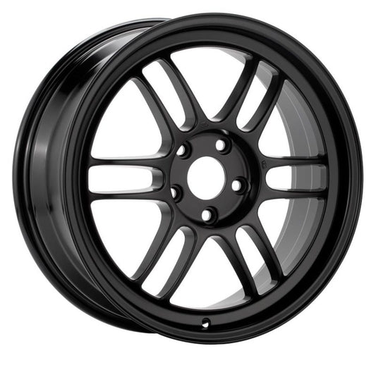 Enkei 3796704943BK RPF1 16x7 4x100 43mm Offset 73mm Bore Black Wheel Miata 4-Lug / 02-06 Mini / Honda & Acura 4