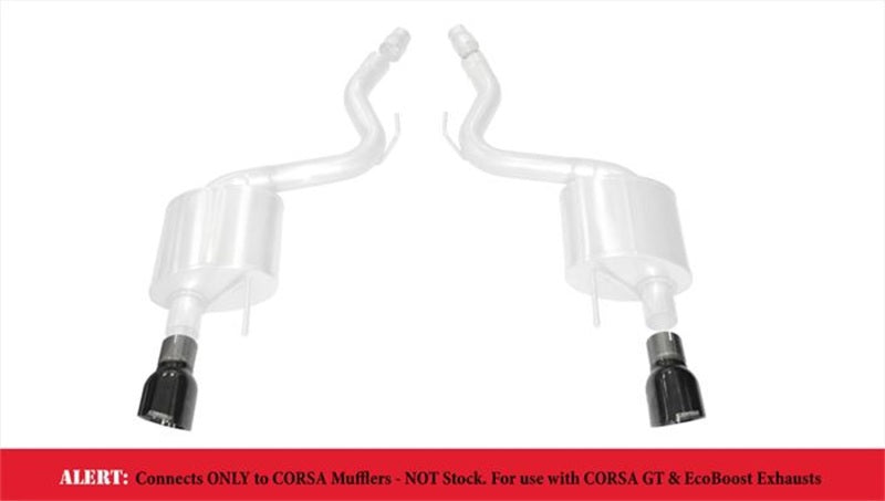 CORSA Performance 14346BLK Corsa 2015-2025 Ford Mustang GT 3.0in Inlet / 4.5in Outlet Black PVD Tip Kit (For Corsa ExhaustOnly)