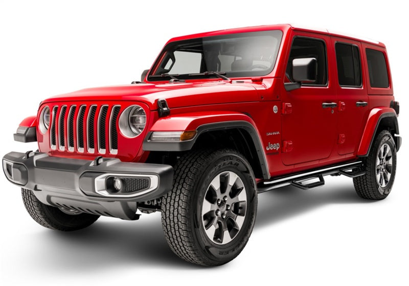N-Fab J1866-GB Nerf Step 2018 Jeep Wrangler JL SUV 4 Door- Gloss Black - W2W - 3in