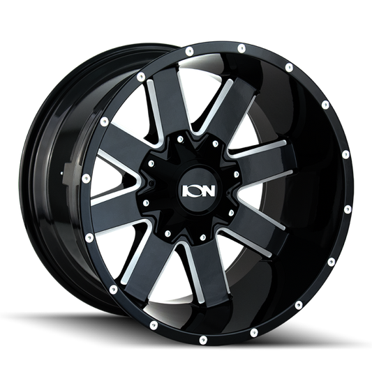 ION Wheels 141-2952M18 ION Type 141 20x9 / 5x127 BP / 18mm Offset / 87mm Hub Gloss Black Milled Wheel