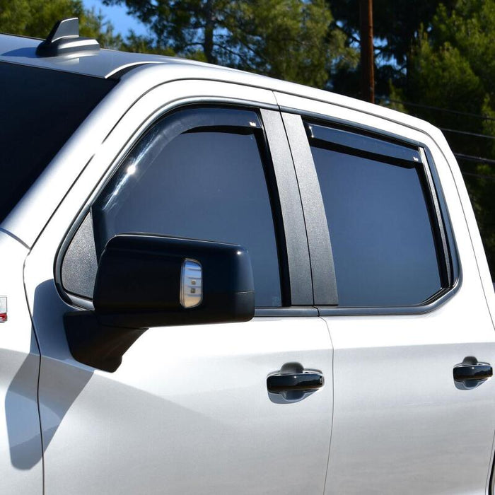 Westin 72-39429 19-21 Chevy Silverado Crew Cab Pickup In-Channel Wind Deflector 4pc - Smoke