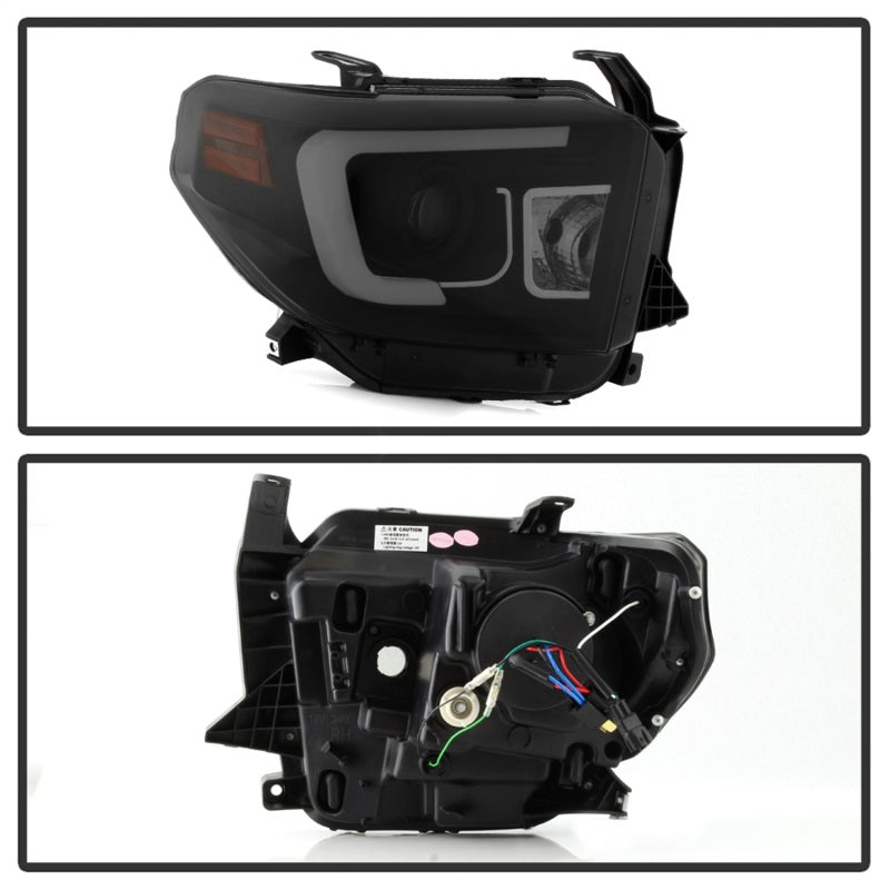 SPYDER 5080165 Spyder Toyota Tundra 2014-2016 Projector Headlights Light Bar DRL Black Smoke PRO-YD-TTU14-DRL-BSM