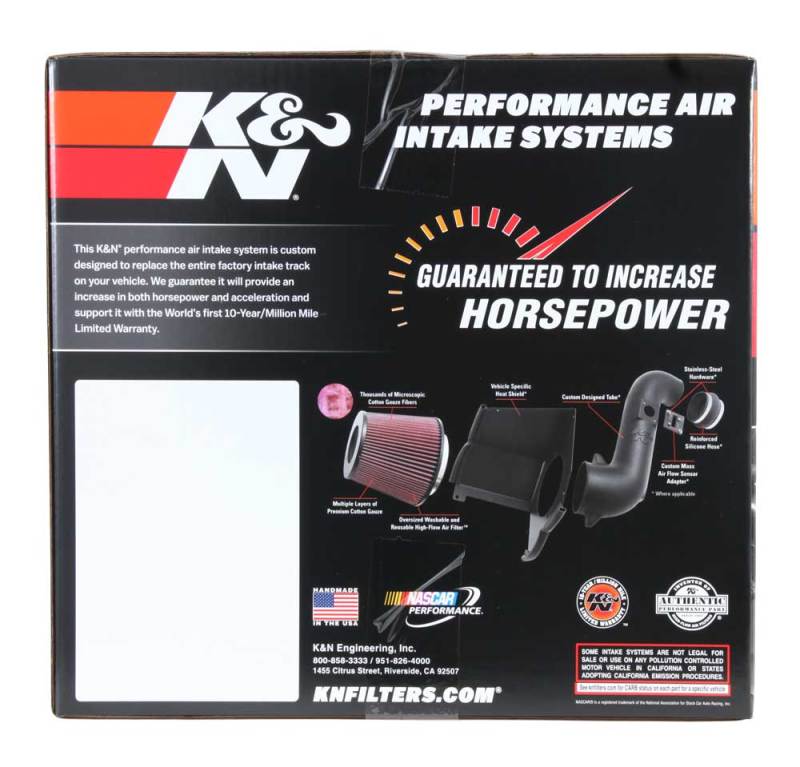 K&N Engineering 77-1577KS K&N 19-20 Jeep Cherokee L4-2.4L Performance Air Intake Kit