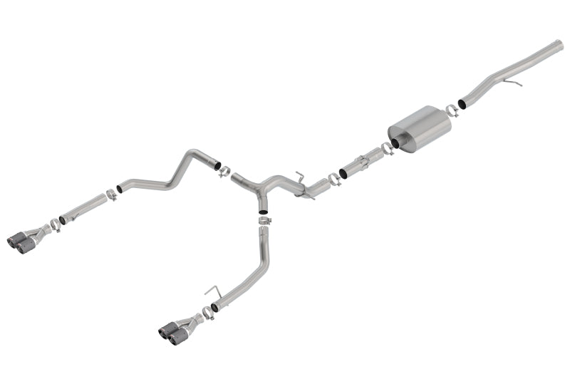 Borla 140776CF 19 Chevrolet Silverado/GMC Sierra 1500 6.2L SS ATAK Catback Exhaust - Carbon Fiber Tips