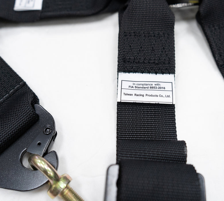 NRG SBH-HRS6PCBK FIA 6pt 2in. Shoulder Belt for HANS Device/ Rotary Cam Lock Buckle/ 3in. Waist Belt - Black