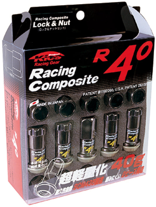 Project Kics KRC11K 12x1.50 R40 Lug Nuts - Black (16+4 Locks)