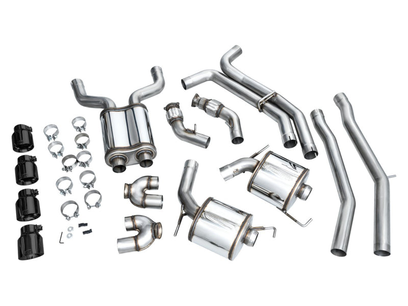 AWE Tuning 3015-43107 19-23 Audi C8 S6/S7 2.9T V6 AWD Touring Edition Exhaust - Diamond Black Tips