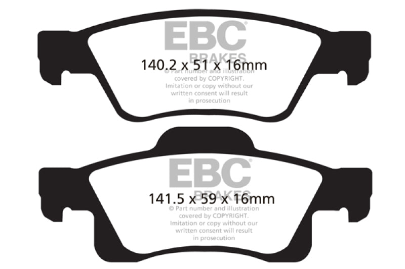 EBC DP41872R 11+ Dodge Durango 3.6 Yellowstuff Rear Brake Pads