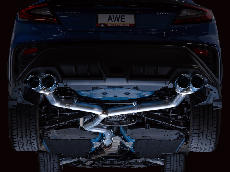 AWE Tuning 3020-42979 2022+ VB Subaru WRX Track Edition Exhaust - Chrome Silver Tips