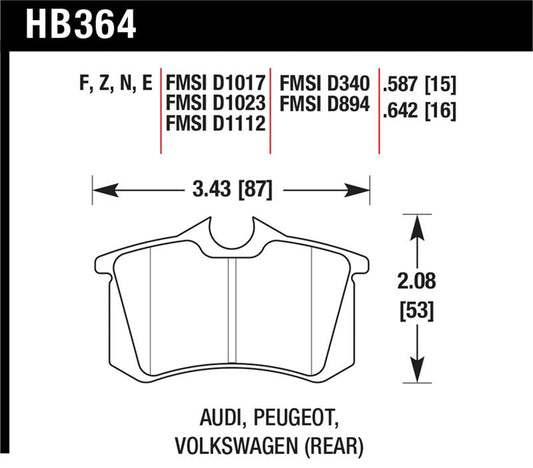 Hawk Performance HB364F.587 Hawk HPS Street Brake Pads