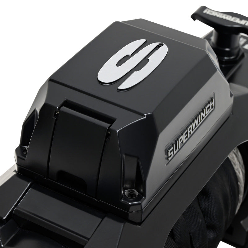 Superwinch 1712204 12000 LBS 12V DC 3/8in x 80ft Synthetic Rope SX12SR Winch - Semi Gloss Black