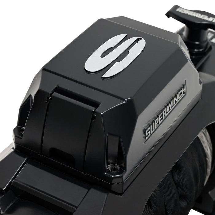 Superwinch 1712204 12000 LBS 12V DC 3/8in x 80ft Synthetic Rope SX12SR Winch - Semi Gloss Black