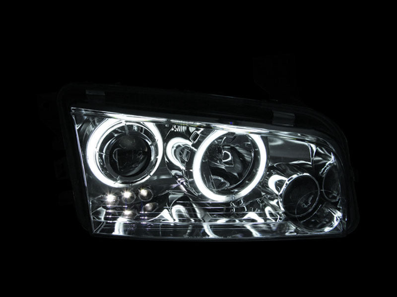 ANZO 121218 2006-2010 Dodge Charger Projector Headlights w/ Halo Chrome (CCFL)