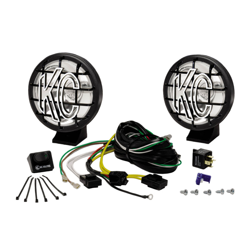 KC HiLiTES 450 Apollo Pro 5in. Halogen Light 55w Spot Beam (Pair Pack System) - Black