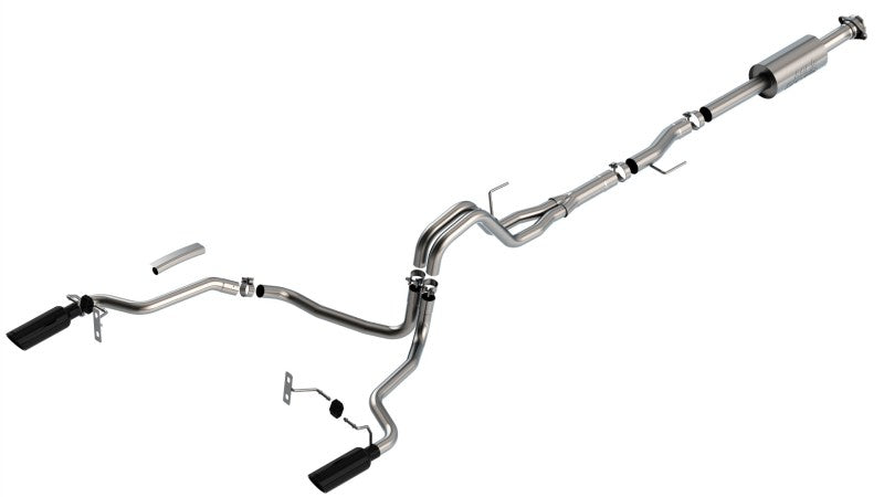 Borla 140863BC F-150 2021 2.7L/3.5L 4dr CC SB EC STB Lar/KingR/Plnum/LTD 3/2.25 SRE CB S-Type BLK CHR Tips