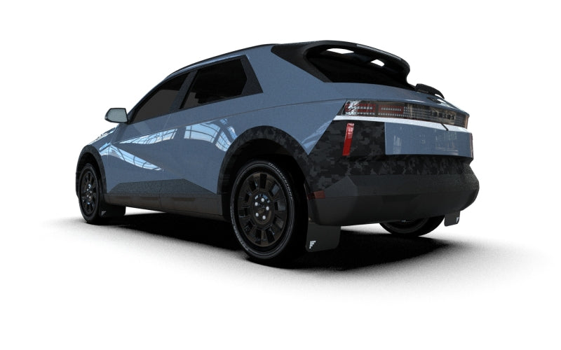 Rally Armor MF127-BAT-BLK-SIL 2025 Hyundai Ioniq 5 XRT Black Mud Flap Silver Battery Logo