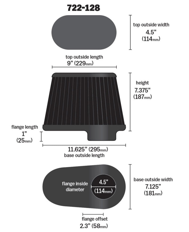 Airaid 722-128 Dodge 5.9/6.7L DSL / Ford 6.0L DSL Kit Replacement Air Filter