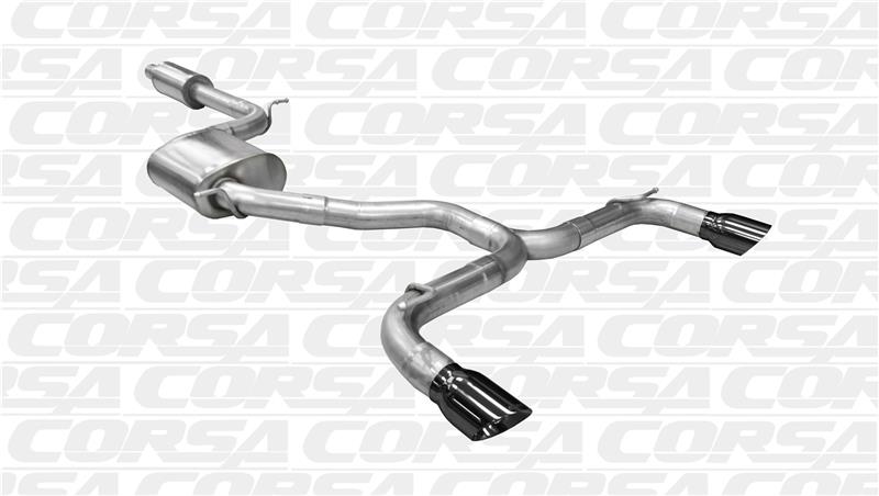 CORSA Performance 14834BLK Corsa 14-16 Volkswagen GTI Mk7 Black Sport 3.0in Cat-Back Dual Rear Exit with Single Pro-Series Tips