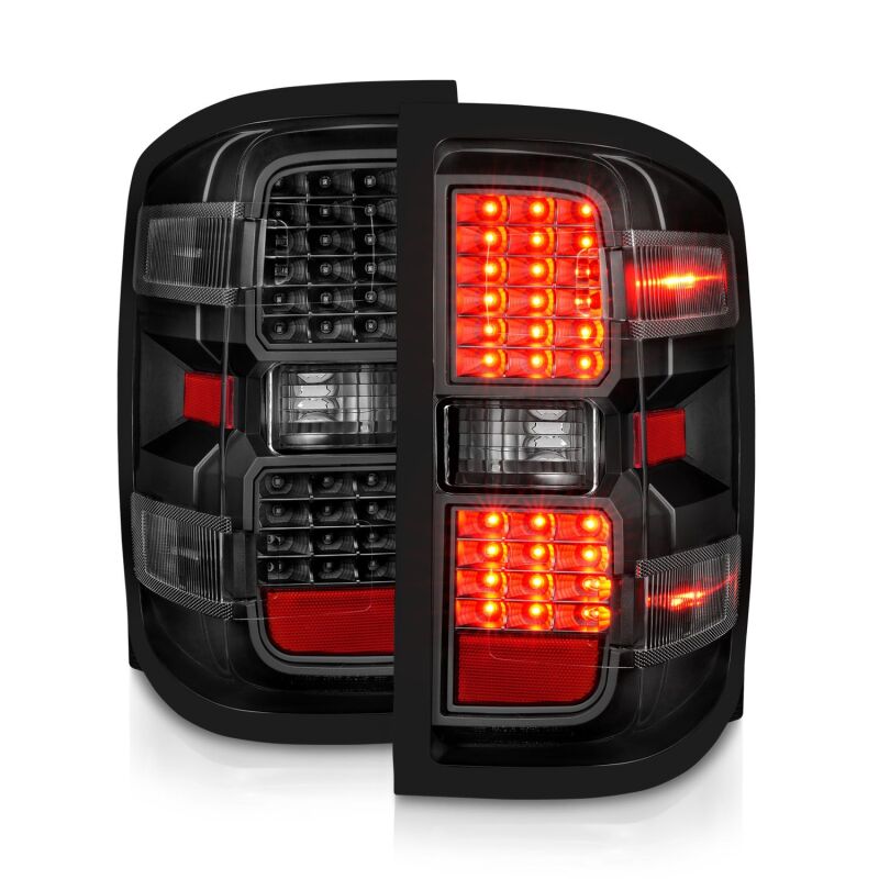ANZO 311423 15-19 Chevy Silverado 2500HD/3500HD (Factory Halogen Only) LED Tail Lights Black w/Clear Lens