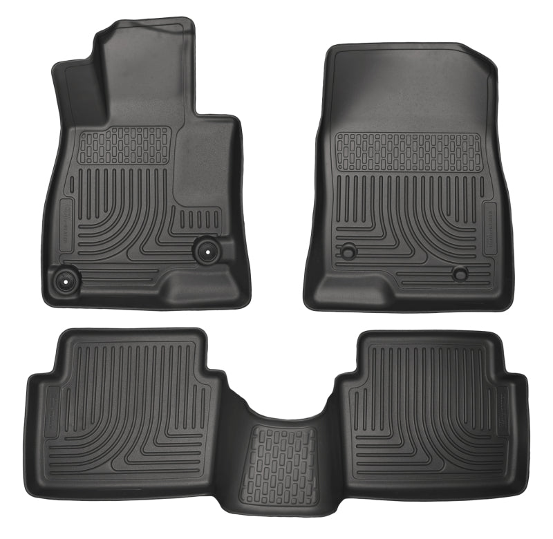 Husky Liners 98651 WeatherBeater 14 Mazda 3 Hatch&Sedan Front & Second Row Black Floor Liners