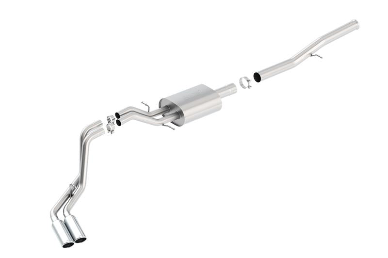 Borla 140576 14 Silv/Sierra 1500 EC Std/CC Short 143.5in WB S-Type Dual Rolled Side Exit Cat-Back Exhaust