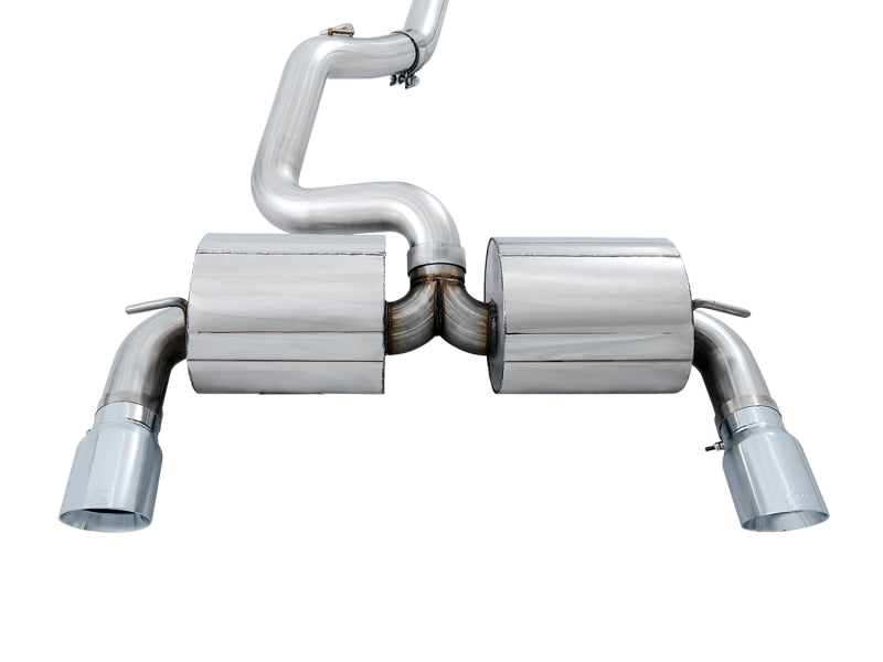AWE Tuning 3015-32088 Ford Focus RS Touring Edition Cat-back Exhaust- Non-Resonated - Chrome Silver Tips
