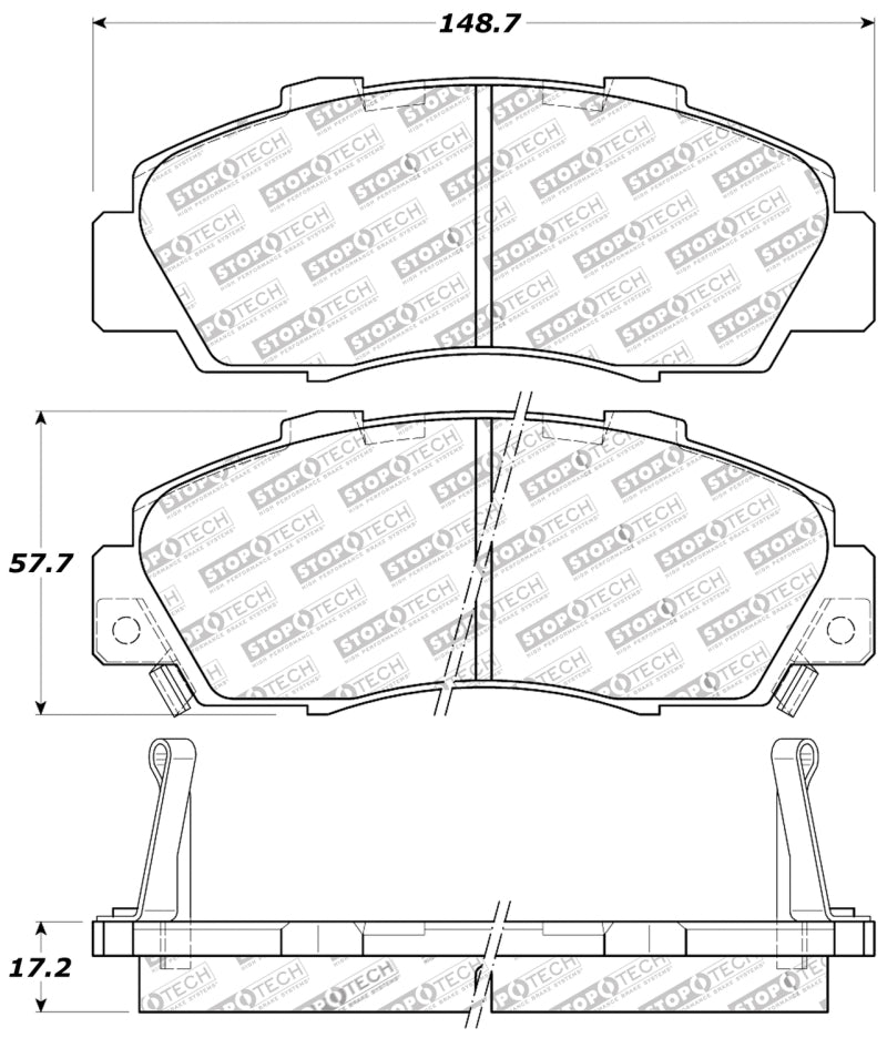 Stoptech 309.05030 StopTech Performance 97-99 Acura CL/ 97-01 Integra Type R/91-95 Legend/91-05 NSX Front Brake Pads