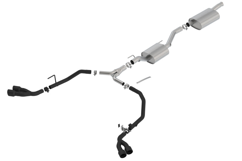 Borla 140814CB 2020 Jeep Gladiator JT 3.6L V6 AT/MT AWD 2.75-2in Touring Catback Ceramic Blk Tailpipe & Tips