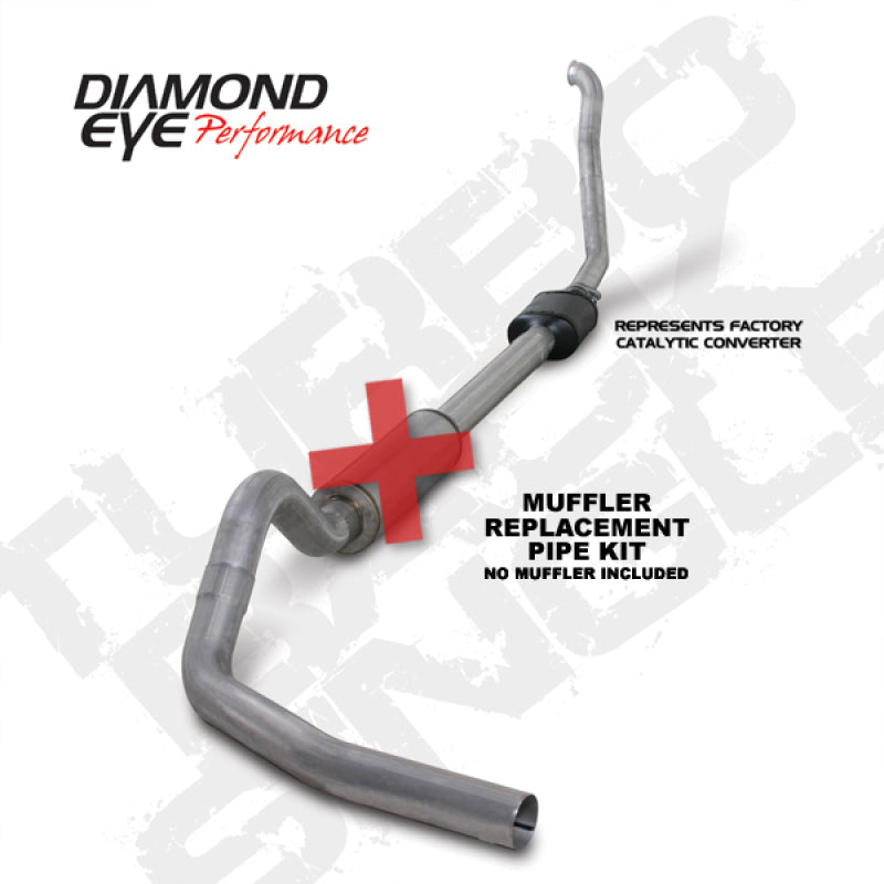 Diamond Eye Performance K4306A-RP Diamond Eye KIT 4in MFLR RPLCMENT PIPE TB SGL ALUM 94-97 5 7 3L F250/F350 PWRSTROKE NFS W CARB STDS