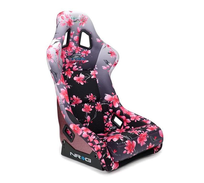 NRG FRP-303-SAKURA FRP Bucket Seat PRISMA Japanese Cherry Blossom Edition W/ Pink Pearlized Back - Medium