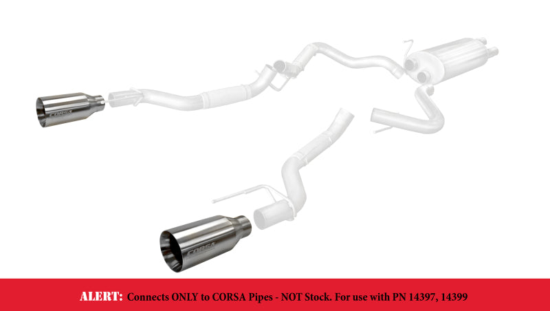 CORSA Performance 14051 Corsa 2017-2020 Ford F-150 Raptor 3in Inlet / 5in Outlet Satin Polished Tip Kit (For Corsa ExhOnly)