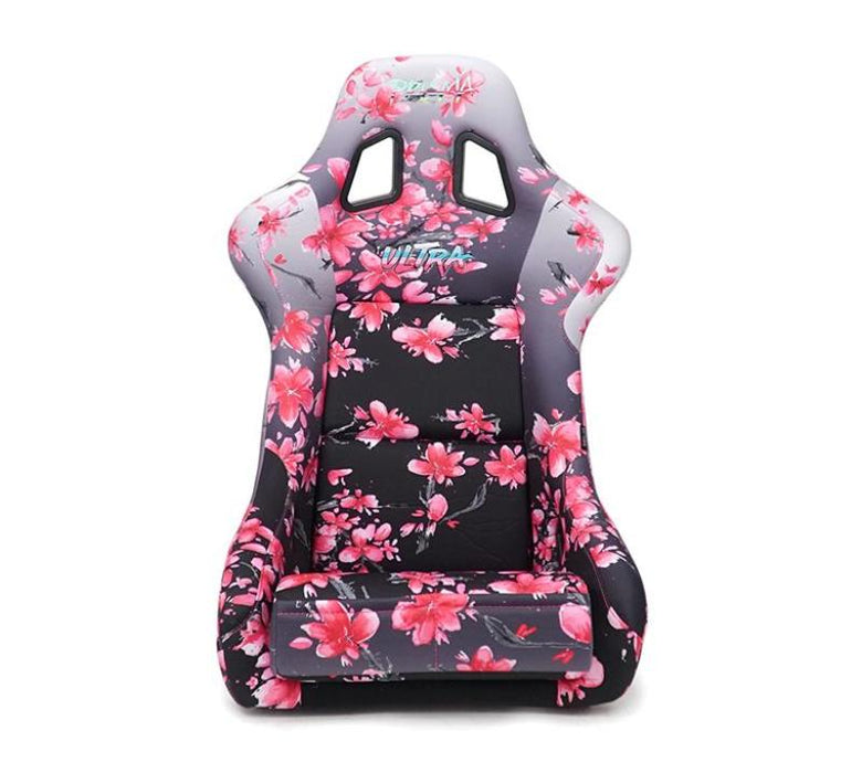 NRG FRP-303-SAKURA FRP Bucket Seat PRISMA Japanese Cherry Blossom Edition W/ Pink Pearlized Back - Medium