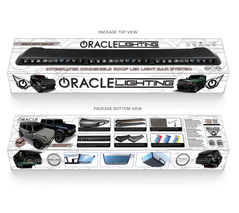 ORACLE Lighting 5888-023-MF Oracle 2021+ Ford Bronco Integrated Windshield Roof LED Light Bar System SEE WARRANTY