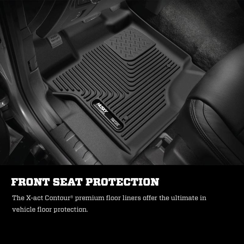 Husky Liners 53361 15-17 Ford F-250 Super Duty Crew Cab X-Act Contour Black Front Floor Liners