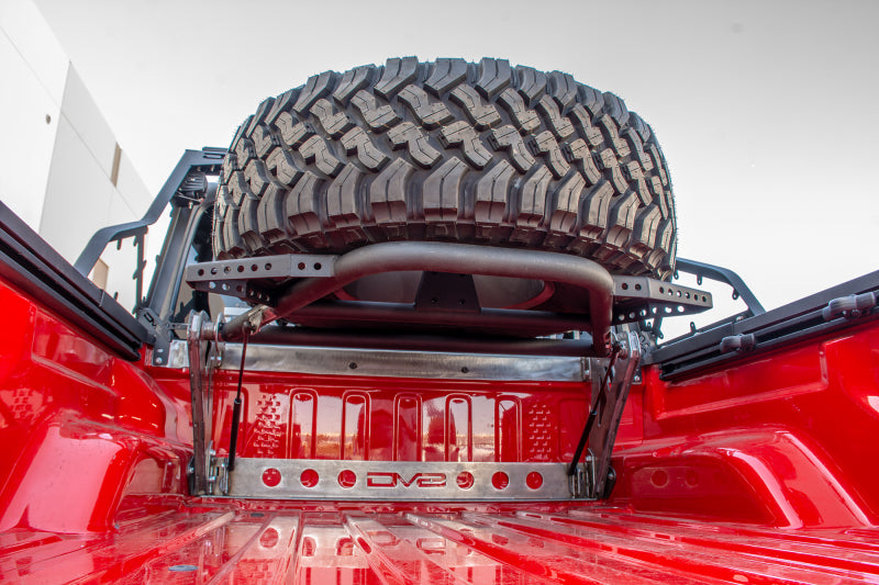 DV8 Offroad TCGL-01 2019+ Jeep Gladiator In-Bed Adjustable Tire Carrier