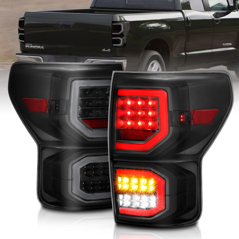 ANZO 311337 2007-2013 Toyota Tundra LED Taillights Plank Style Black w/Smoke Lens