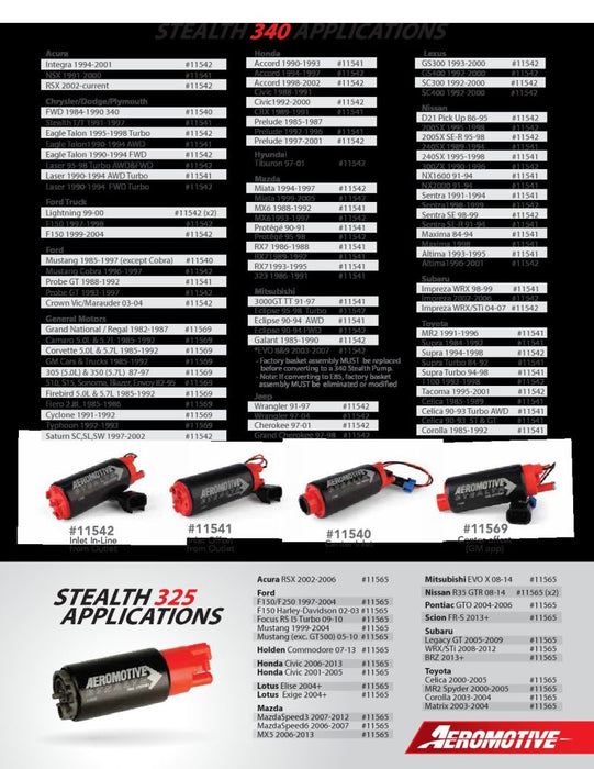 Aeromotive 11565 AER In-Tank Fuel Pumps
