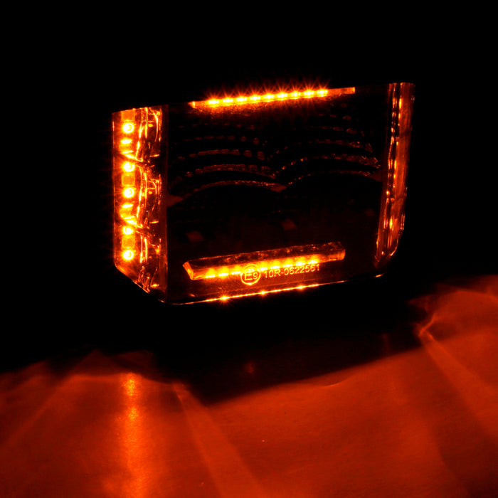 Go Rhino 750700322FCS Xplor Blackout Combo Series Cube Sideline LED Flood Lights w/Amber 4x3 - Blk (Pair)
