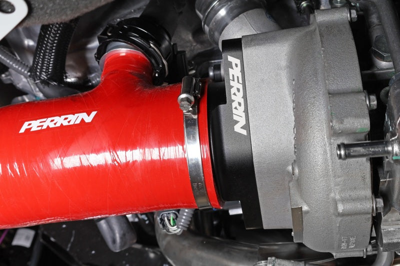 Perrin Performance PSP-INT-426RD PERRIN 22-24 Subaru WRX / 20-25 LGT & OBXT Turbo Inlet Hose w/Turbo Adapter Flange (Short) - Red