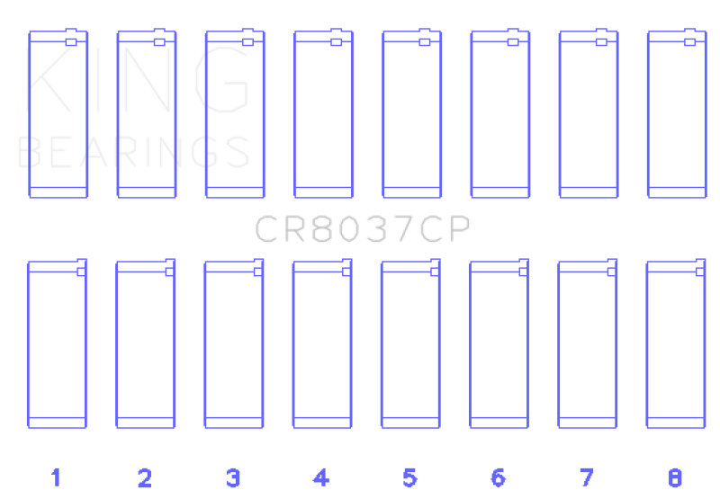King Engine Bearings CR8037CP0.75 01-09 GM Duramax 6.6L A Rod (Size +.25mm) Connecting Rod Bearing Set
