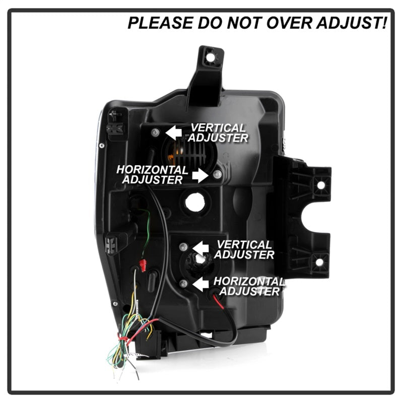 SPYDER 5087744 Spyder Ford F-250/350/450 08-10 V2 High-Power LED Headlights-Switch Back-Chrome PRO-YD-FS08PL-SBLB-C