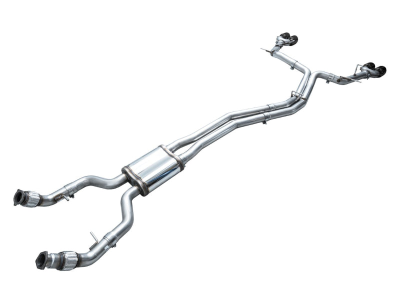 AWE Tuning 3020-43109 19-23 Audi C8 S6/S7 2.9T V6 AWD Track Edition Exhaust - Diamond Black Tips