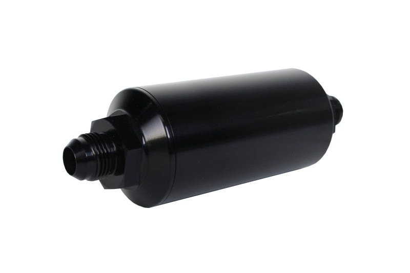 Aeromotive 12377 In-Line Filter - (AN -8 Male) 10 Micron Fabric Element Bright Dip Black Finish